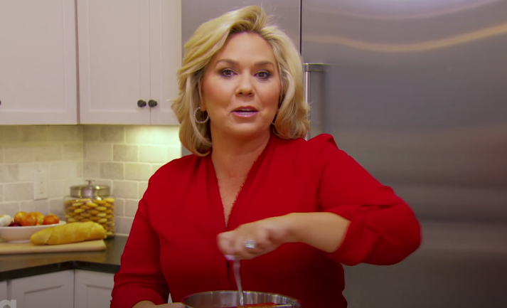 Julie Chrisley making meatballs and red sauce