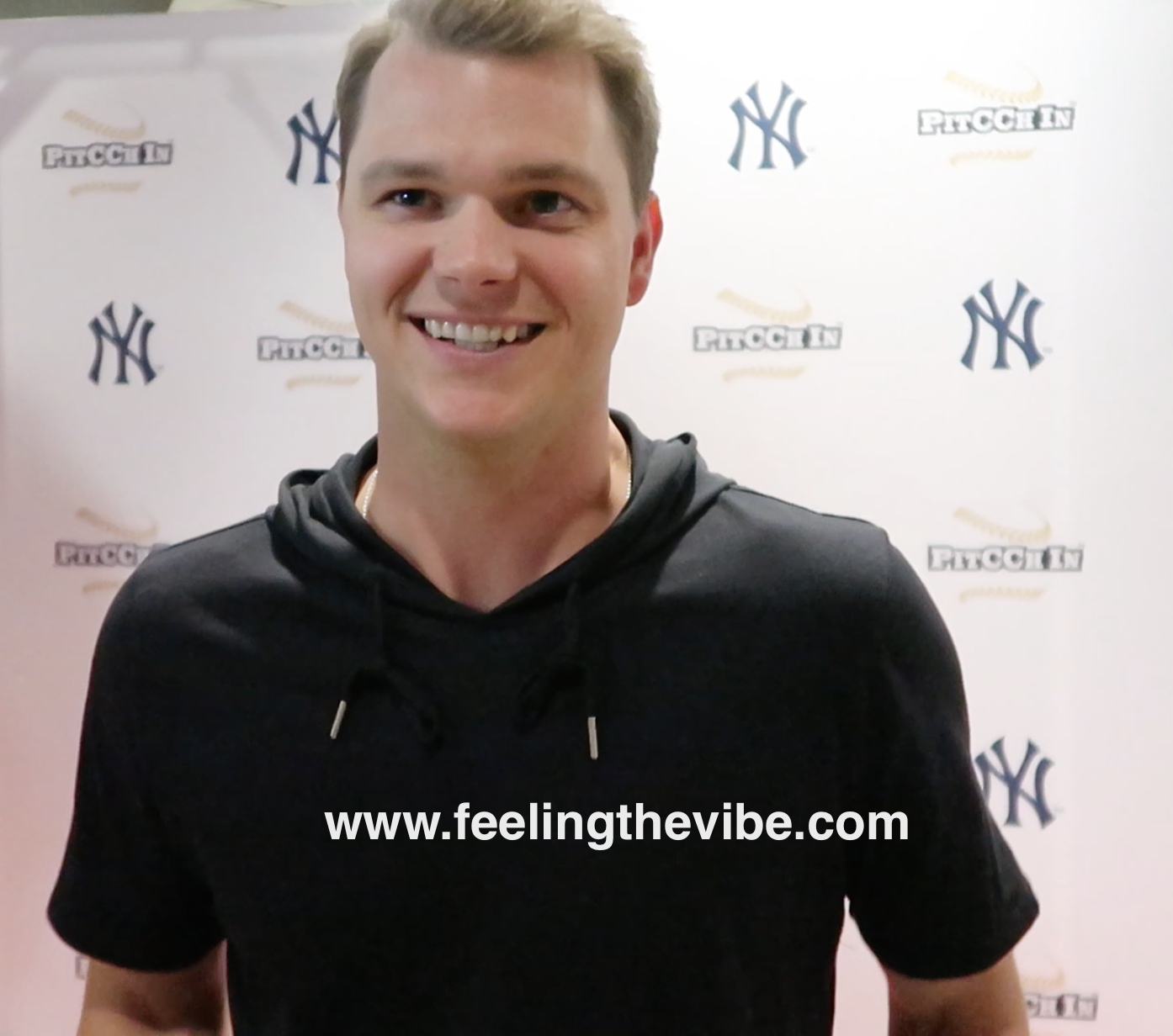 Sonny Gray from the Yankees at CC Sabathia's Charity Softball Game