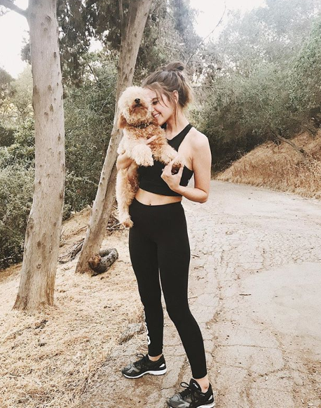 Jess Conte Goes on Hike With Dog Milo