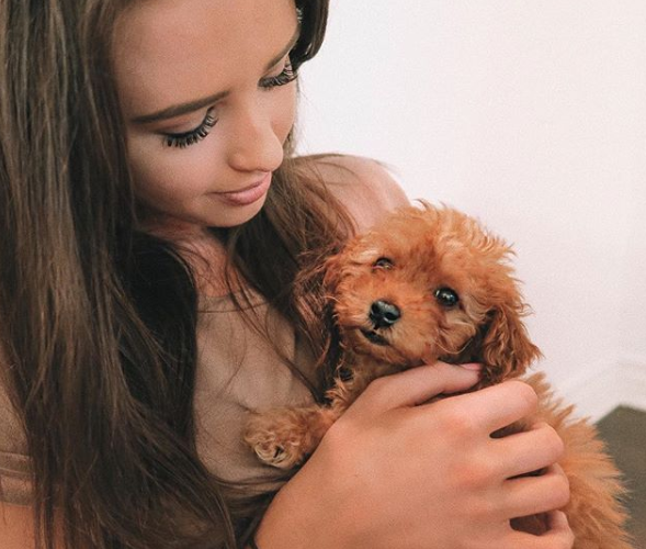 Jess Conte and goldendoodle Milo