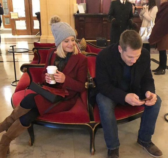 Candace Cameron Bure filming 'A Shoe Addict's Christmas'