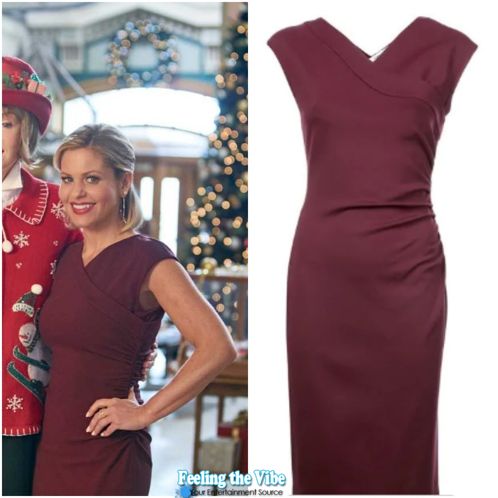 Candace Cameron Bure's Burgundy Dress from 'A Shoe Addict's Christmas'