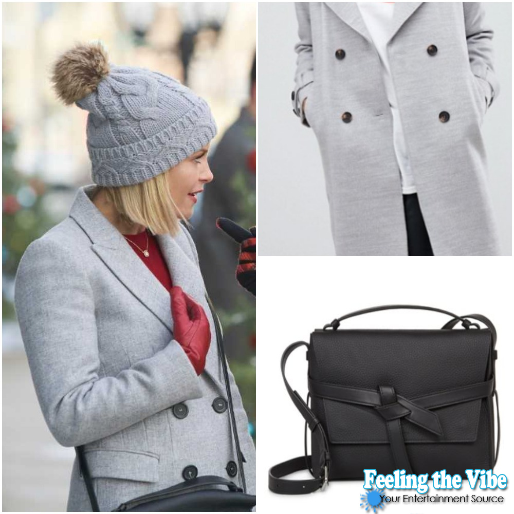 Candace Cameron Bure's Black Bag and Gray Coat in ' A Shoe Addict's Christmas'