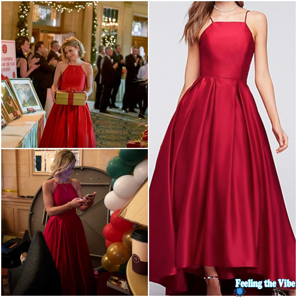 Candace Cameron Bure in Red Halter Dress from 'A Shoe Addict's Christmas'