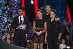 JORDAN FISHER, MACKENZIE ZIEGLER, GLEB SAVCHENKO, SAGE ROSEN TALKS TO JUDGES IN DWTS JUNIORS FINALS