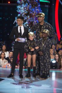 JORDAN FISHER, ARIANA GREENBLATT, BRANDON ARMSTRONG, ARTYON CELESTINE TALKS TO JUDGES IN DWTS JUNIORS FINALS