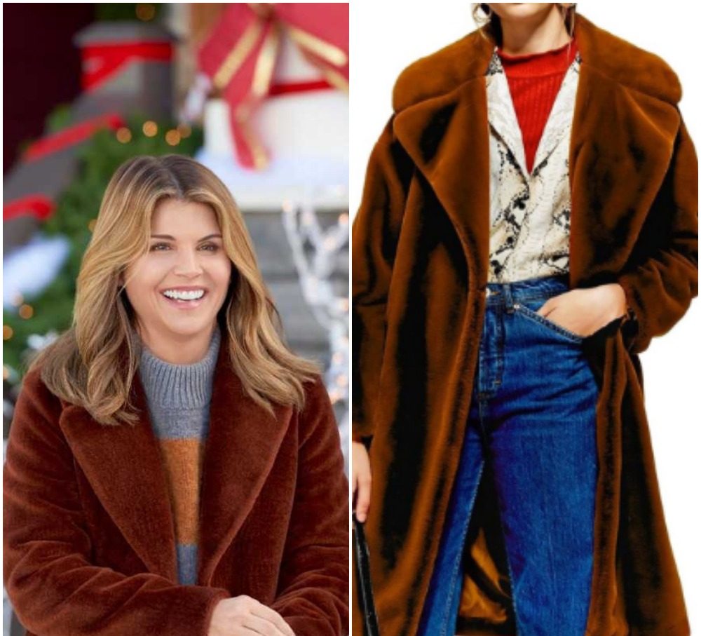 Lori Loughlin's Brown Coat in Homegrown Christmas