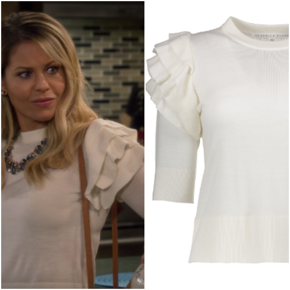 White Ruffle Top on Candace Cameron from 'Fuller House'