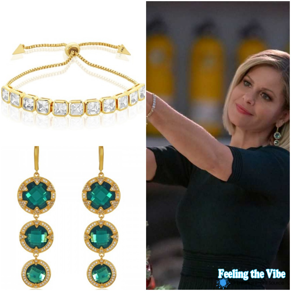 Candace Cameron Bure Green Earrings in 'A Shoe Addict's Christmas'