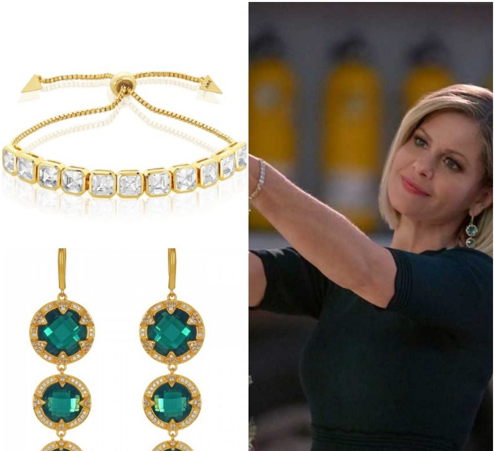 Candace Cameron Gold Topaz Earrings and Diamond Bracelet in A Shoe Addict's Christmas on Hallmark Channel.