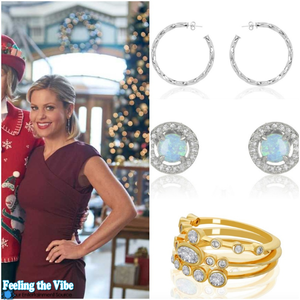 Candace Cameron Bure - A Shoe Addict's Christmas earrings with Burgundy Dress