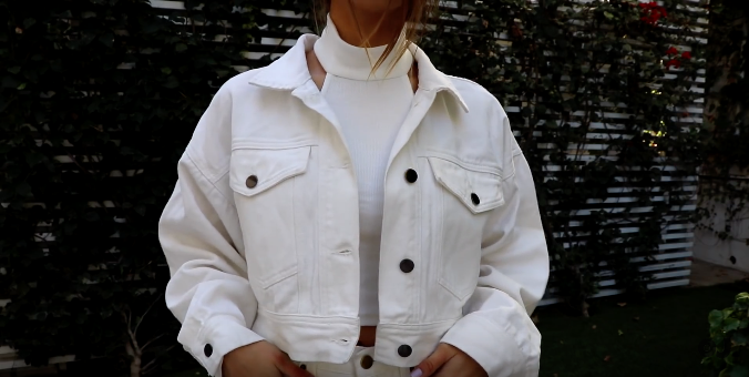 WHITE DENIM JACKET - OLIVIA JADE X PRINCESS POLLY