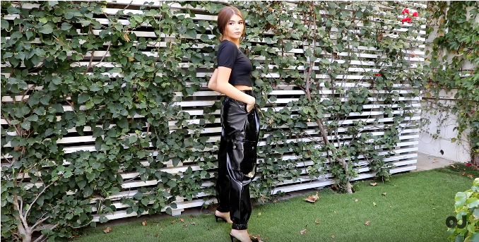 BLACK CROP TOP AND LEATHER PANTS - OLIVIA JADE X PRINCESS POLLY