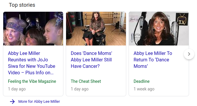 Abby Lee Miller article on Google News