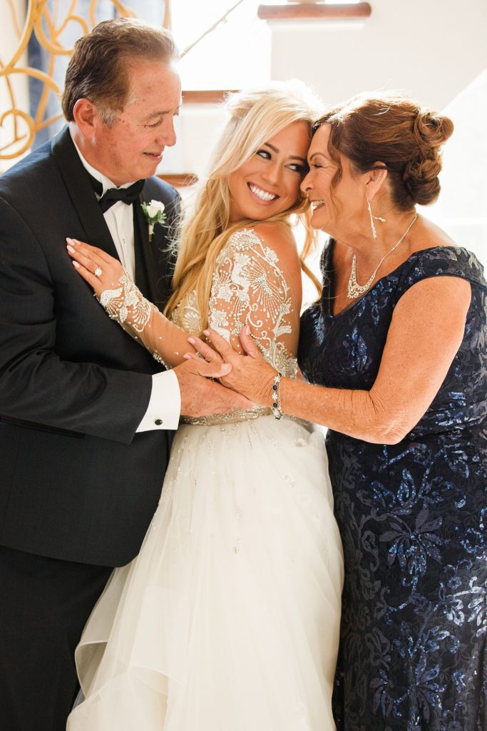 Sabrina Bryan with Parents Fred & Kathy on Wedding Day