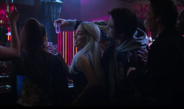 Ariana Grande, Ariel Yasmine and Charles Melton in 'Break Up With Your Girlfriend, I'm Bored' Music Video