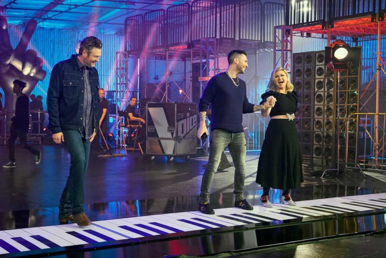 Blake Shelton, Adam Levine and Kelly Clarkson