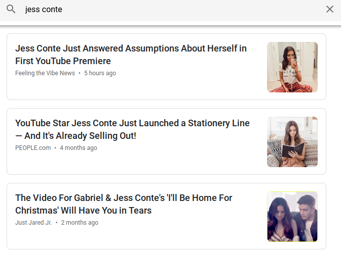 Jess Conte Article in Google News