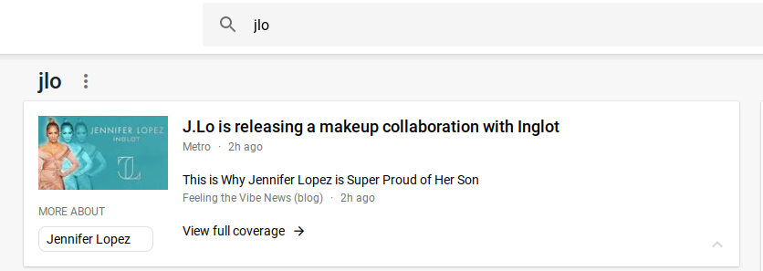 JLo Makeup Line coverage on FTV