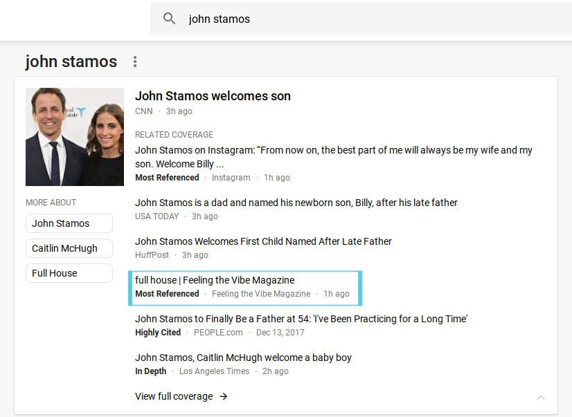John Stamos Baby News on Feeling the Vibe - Google News