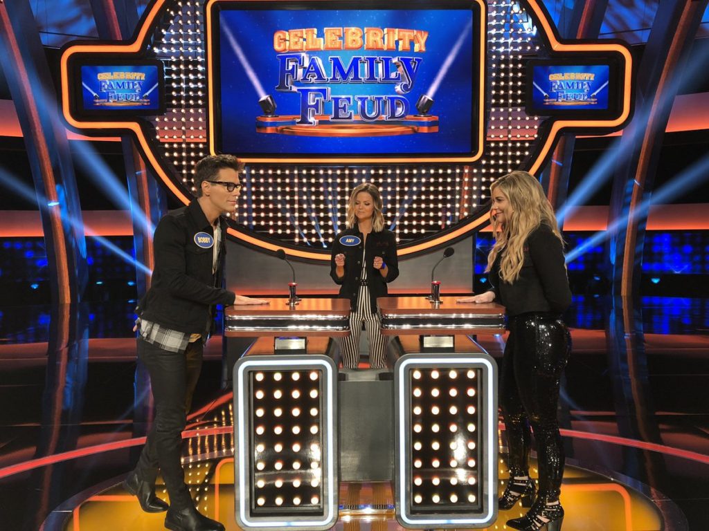 Lauren Alaina and Bobby Bones behind the scenes at "Celebrity Family Feud"
