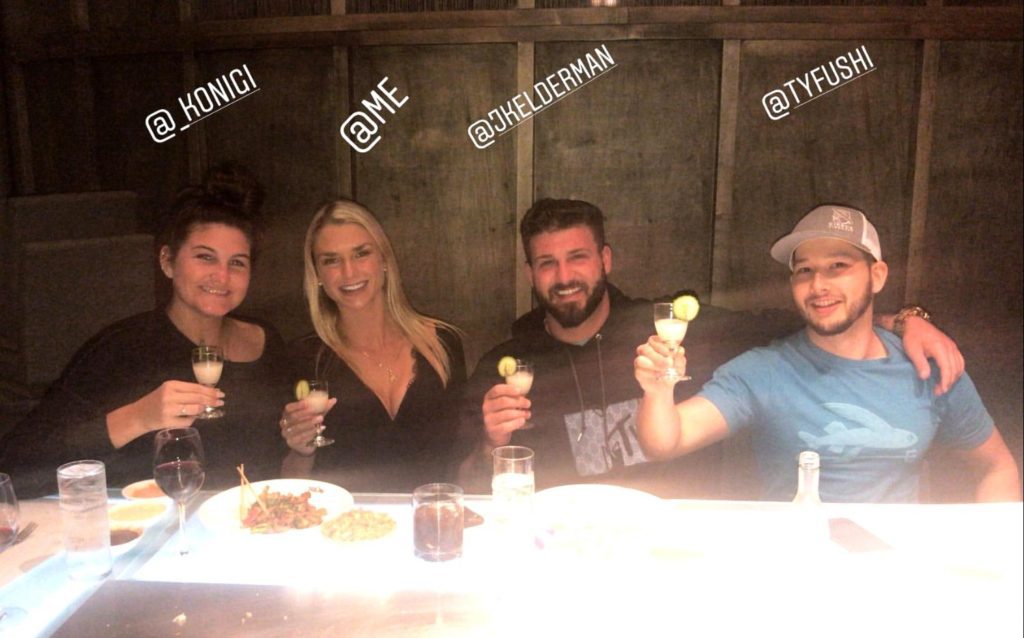 Kortni, Kelsey, Jared and Ty at Dinner Together from Siesta Key and Floribama