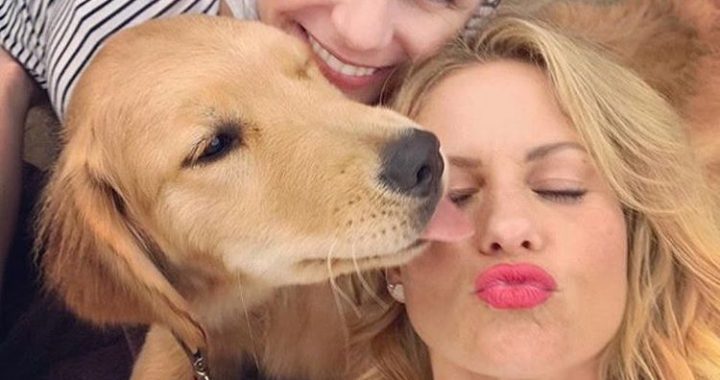 Candace Cameron Bure and Cosmo the Dog from Fuller House