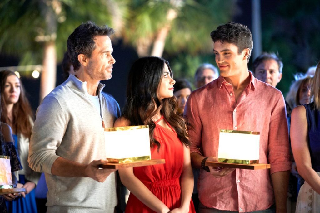 Tom Maden, Emeraude Toubia and Shawn Christian in Love in the Sun