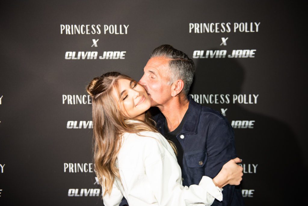 Olivia Jade with dad, Mossimo Giannulli at the Olivia Jade X Princess Polly Launch Party