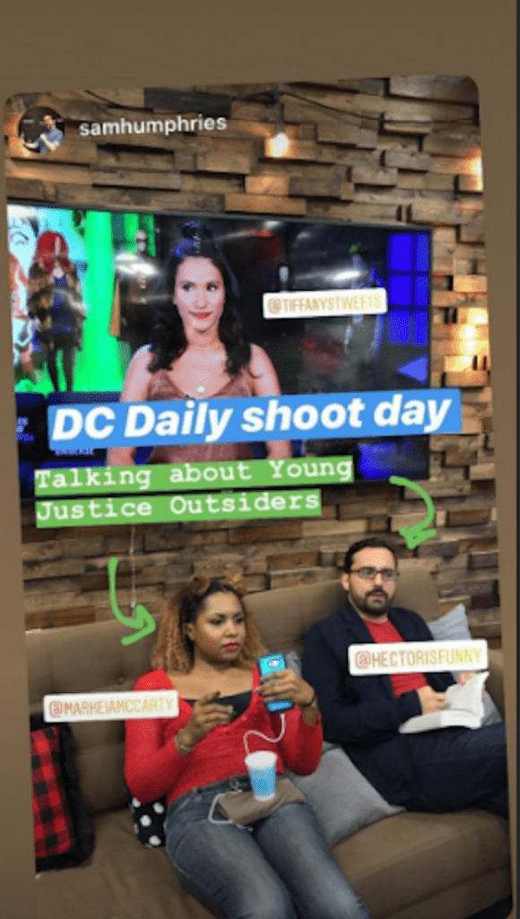 Tiffany Smith BTS Instagram of "DC Daily"