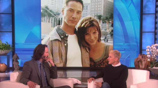 Keanu Reeves Talks about Sandra Bullock on Ellen DeGeneres Show