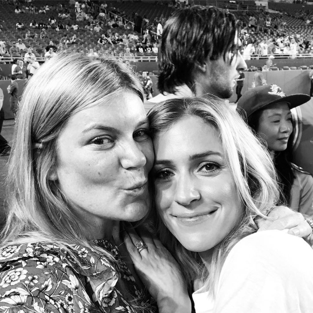 Kristin Cavallari and Pippa Pomeranz hanging out at NFL