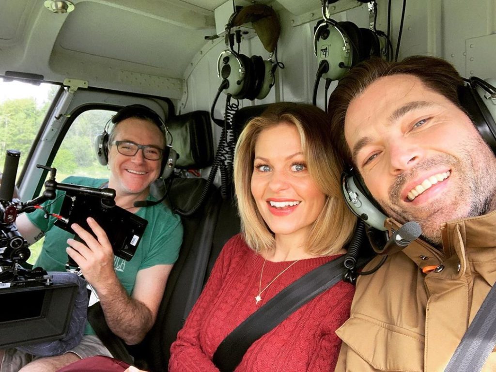 Tim Rozon and Candace Cameron Bure Filming 'Christmas Town' 2019