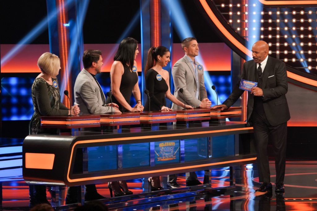 Eric Winter, Roselyn Sanchez and family on Celebrity Family Feud 2019