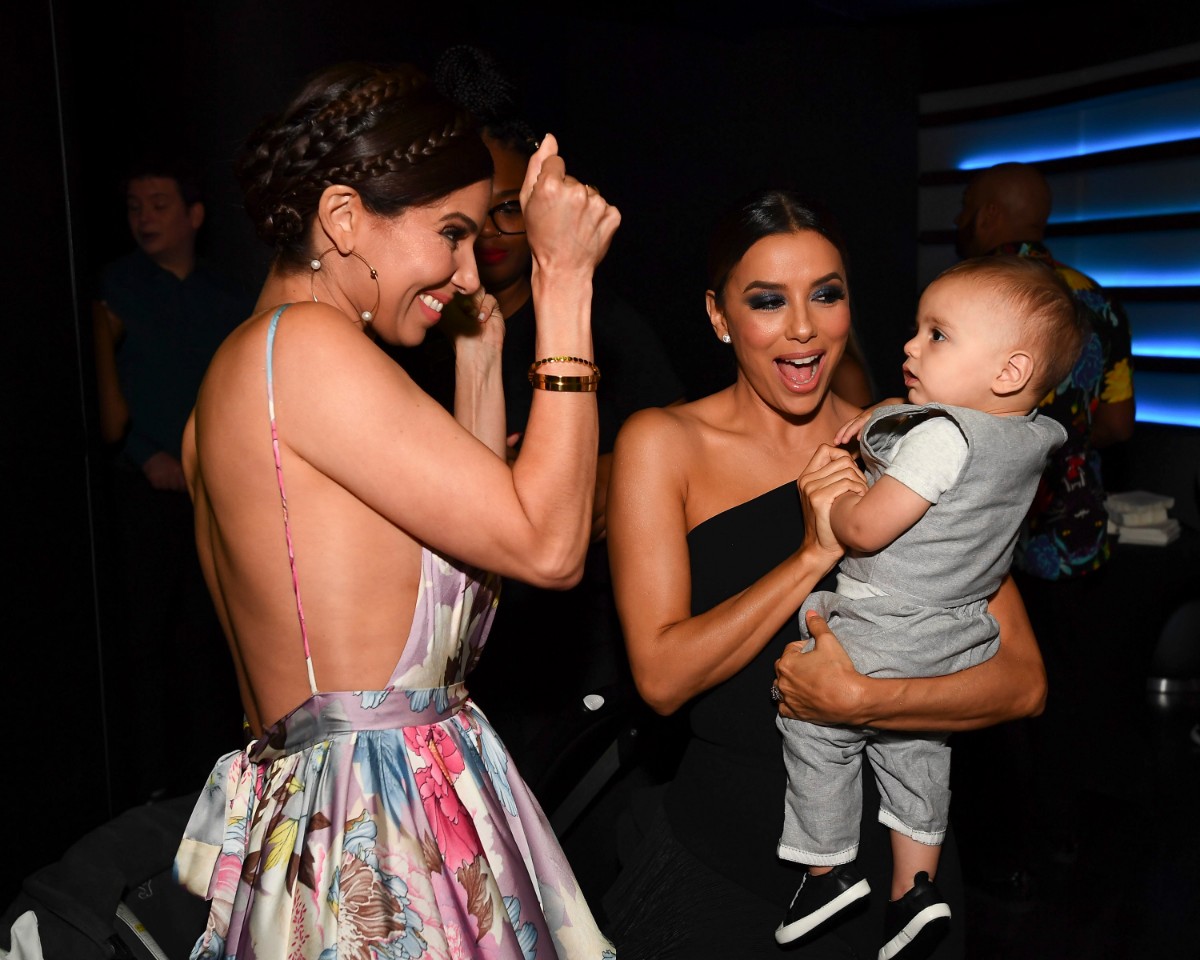Roselyn Sanchez and Eva Longoria with her baby son. 
