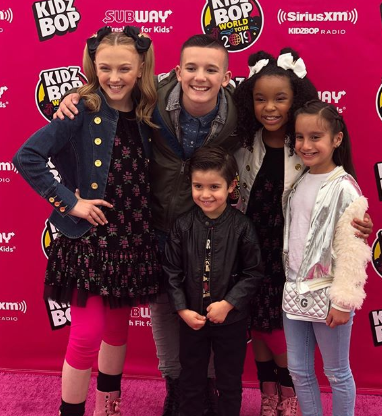 Mario Lopez's children Gia and Dominic with the Kidz Bop Cast