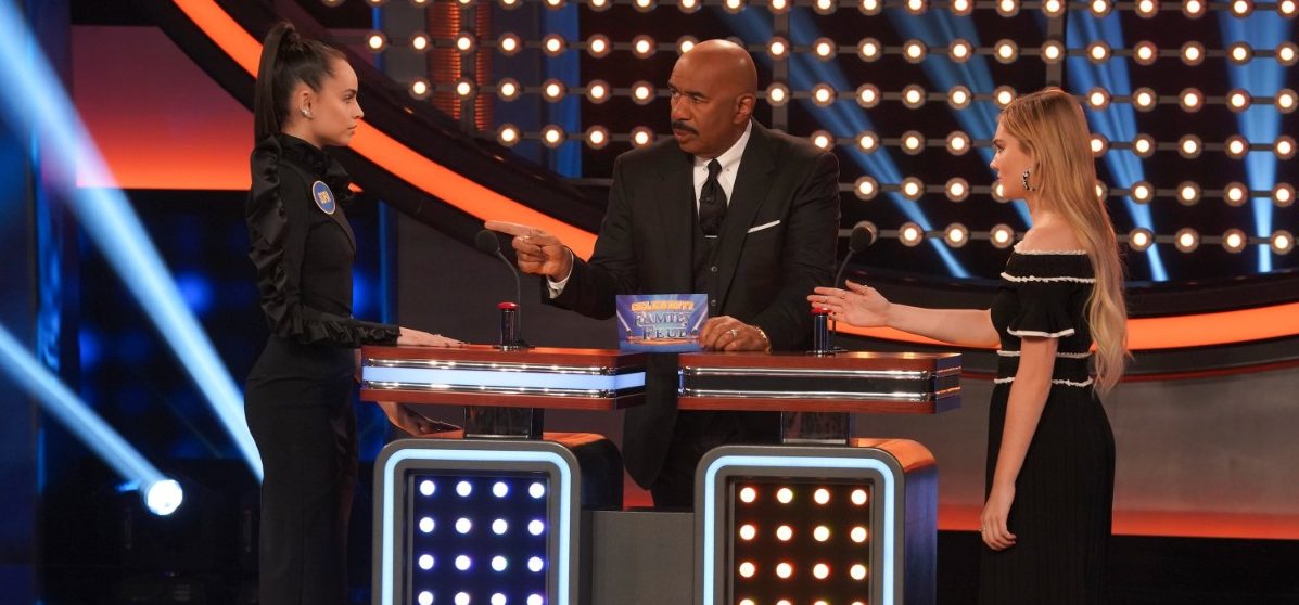 Sofia Carson and Meg Donnelly on 'Celebrity Family Feud'