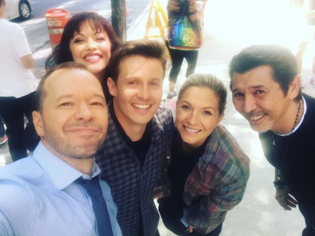 Donnie Wahlberg on the set of Blue Bloods