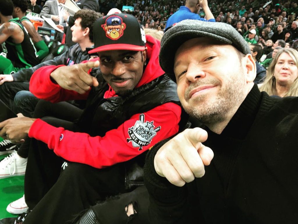Donnie Wahlberg and Naughty by Nature at Celtics Game