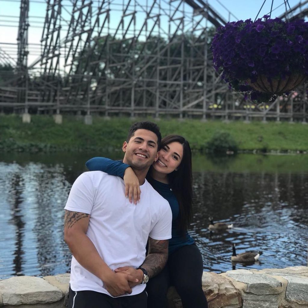 Gleyber Torres and wife Elizabeth at Six Flags Great Adventure in 2018