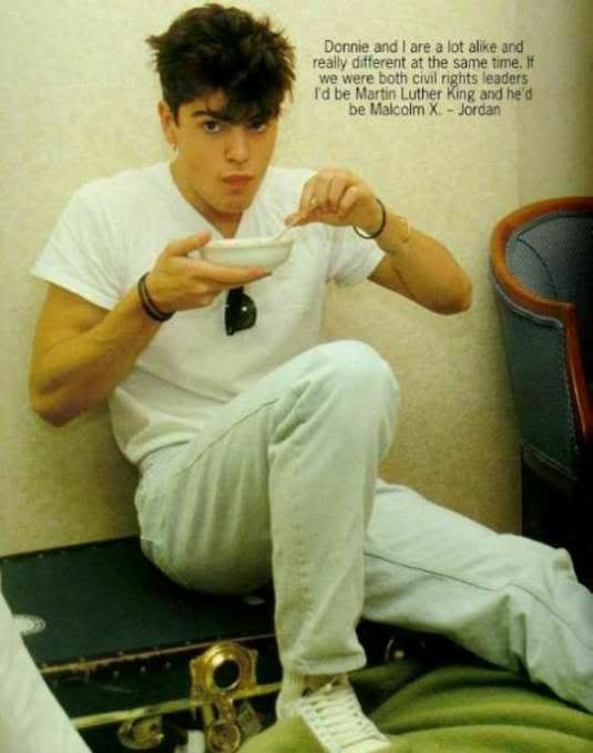 Jordan Knight in a magazine 1985