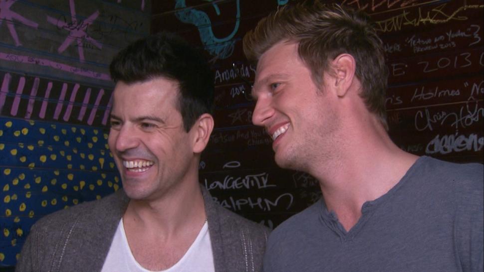 Jordan Knight and Nick Carter interviewed by Entertainment Tonight