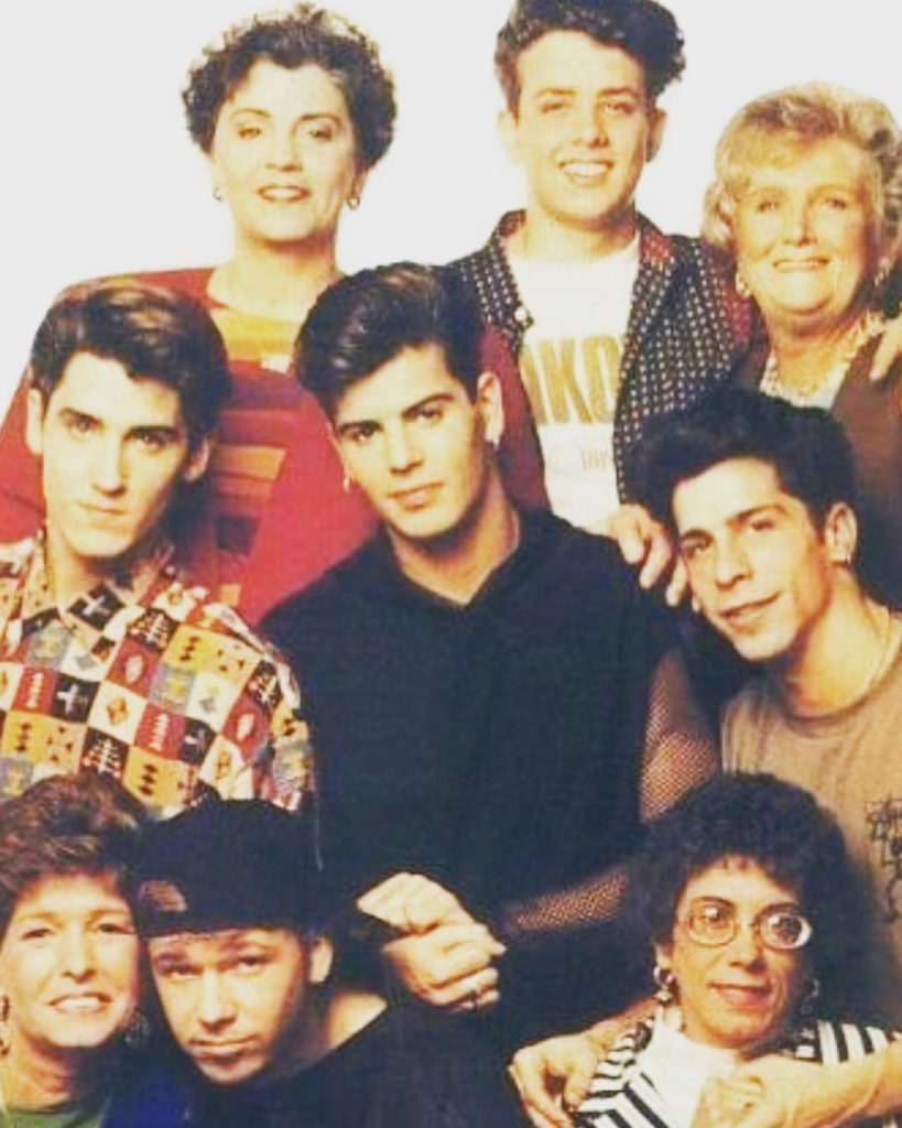 Members of the NKOTB with their mothers