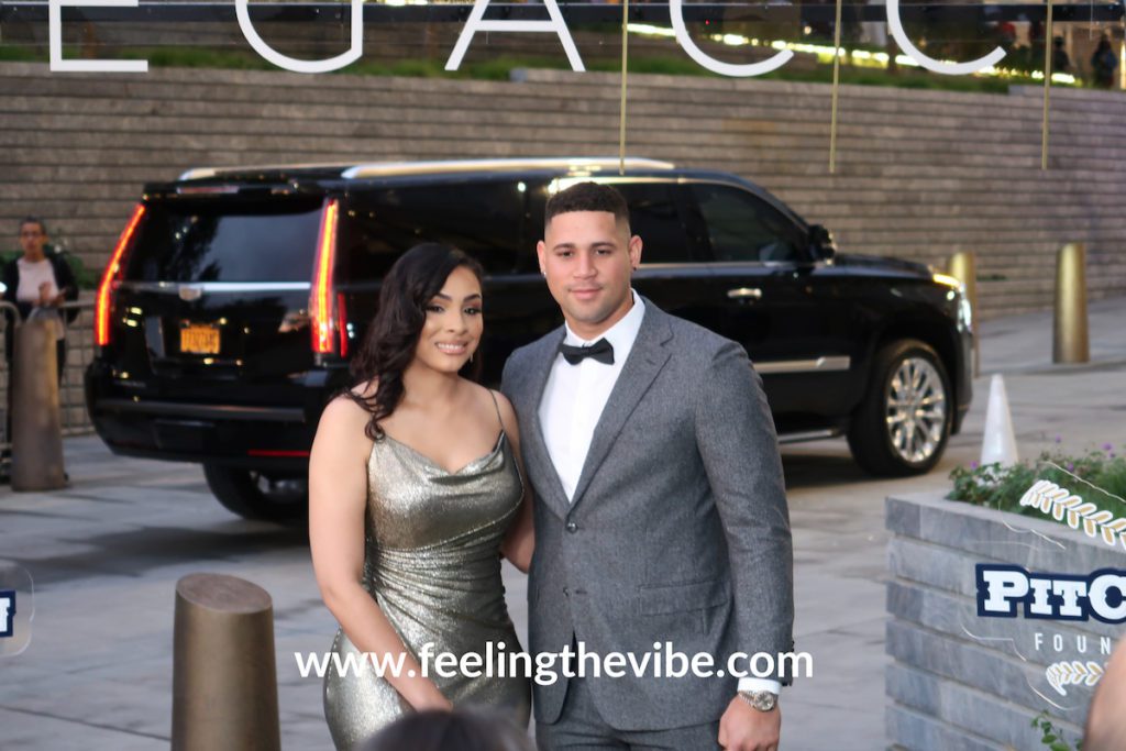 Gary Sanchez and Wife Sahaira at CC Sabathia's Gala 2019