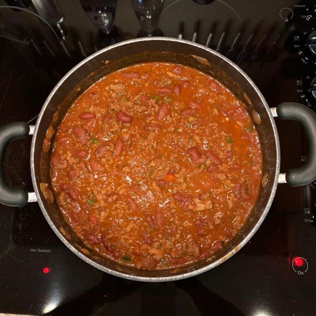 Danny Wood cooks turkey chili