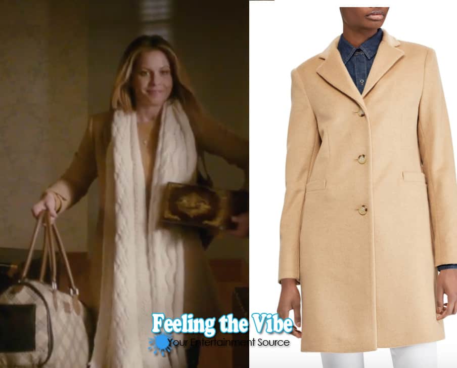 Candace Cameron's tan coat in 'Christmas Town' on Hallmark Channel 2019