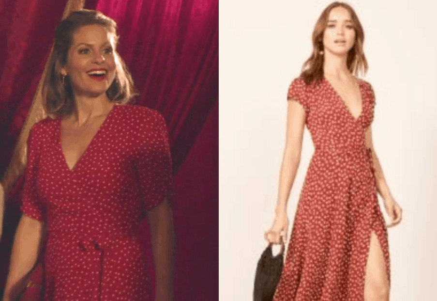 Candace Cameron Bure's red polka dot dress from Christmas Town