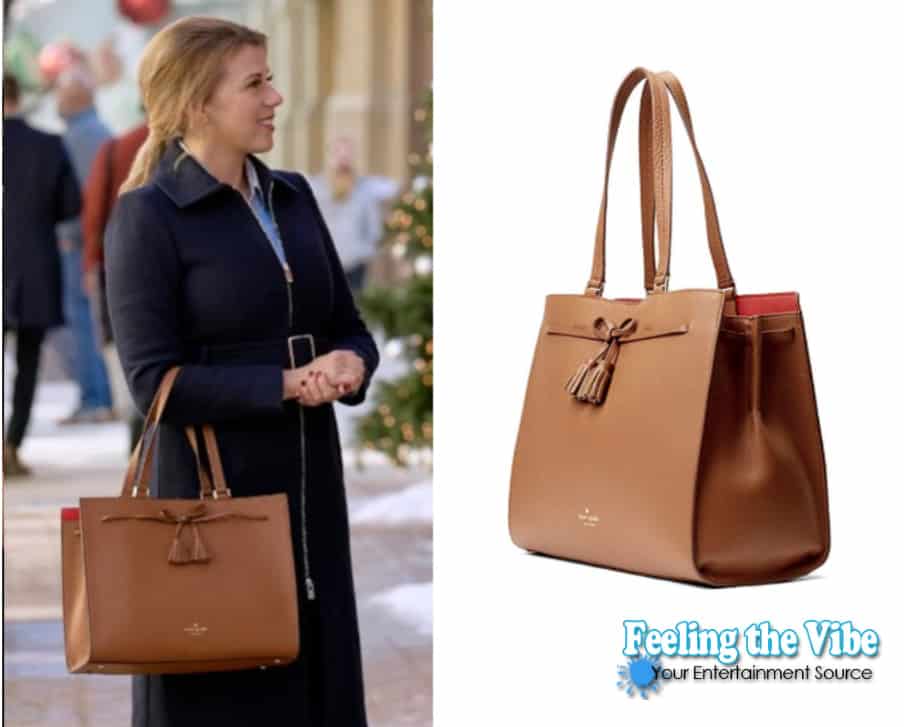 Jodie Sweetin's brown purse bag from Merry & Bright on Hallmark Channel