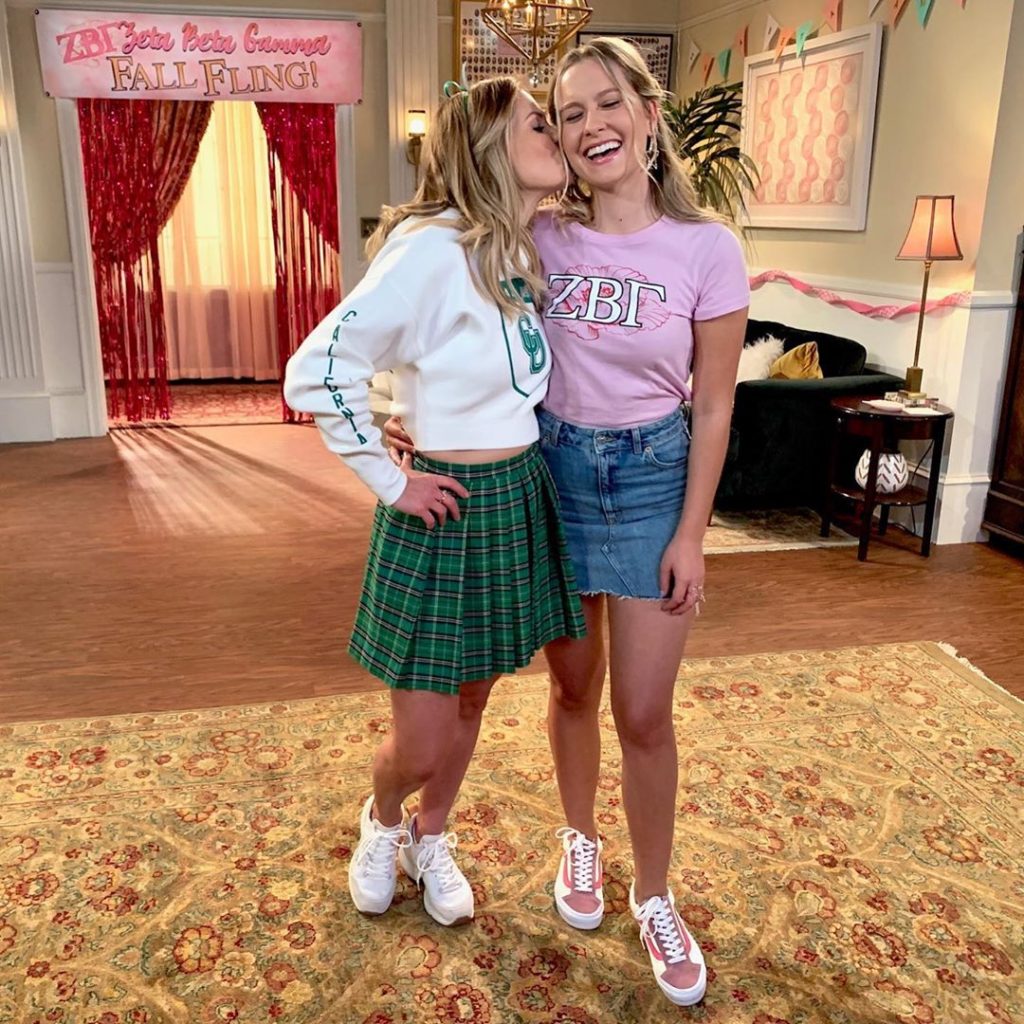 Candace Cameron Bure with daughter Natasha Bure on 'Fuller House' Season 5 set.