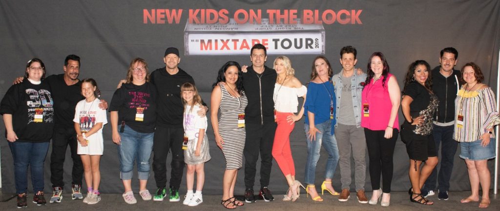 Paula with the NKOTB guys at the Mixtape Tour meet and greet.